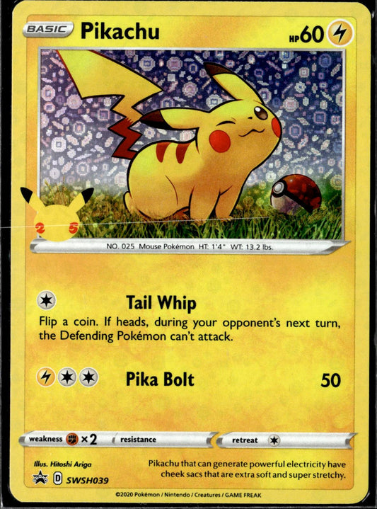 Pikachu SWSH039 Holo Promo Sword & Shield Promo Near Mint