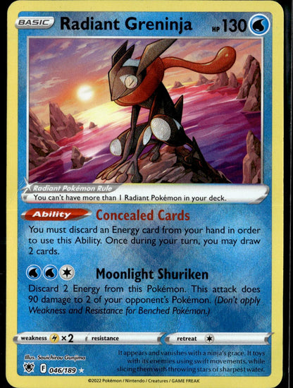 Radiant Greninja 046/189 Radiant Rare Astral Radiance Holo Lightly Played