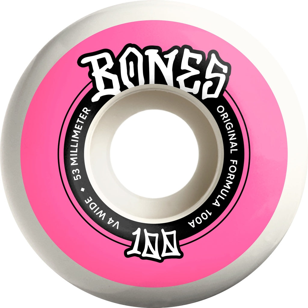 Bones 100s OG Formula Widecuts v4 53mm 100a (Set of 4)