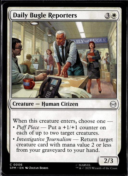 Daily Bugle Reporters 6 Common Marvel's Spider-Man Magic: The Gathering NM