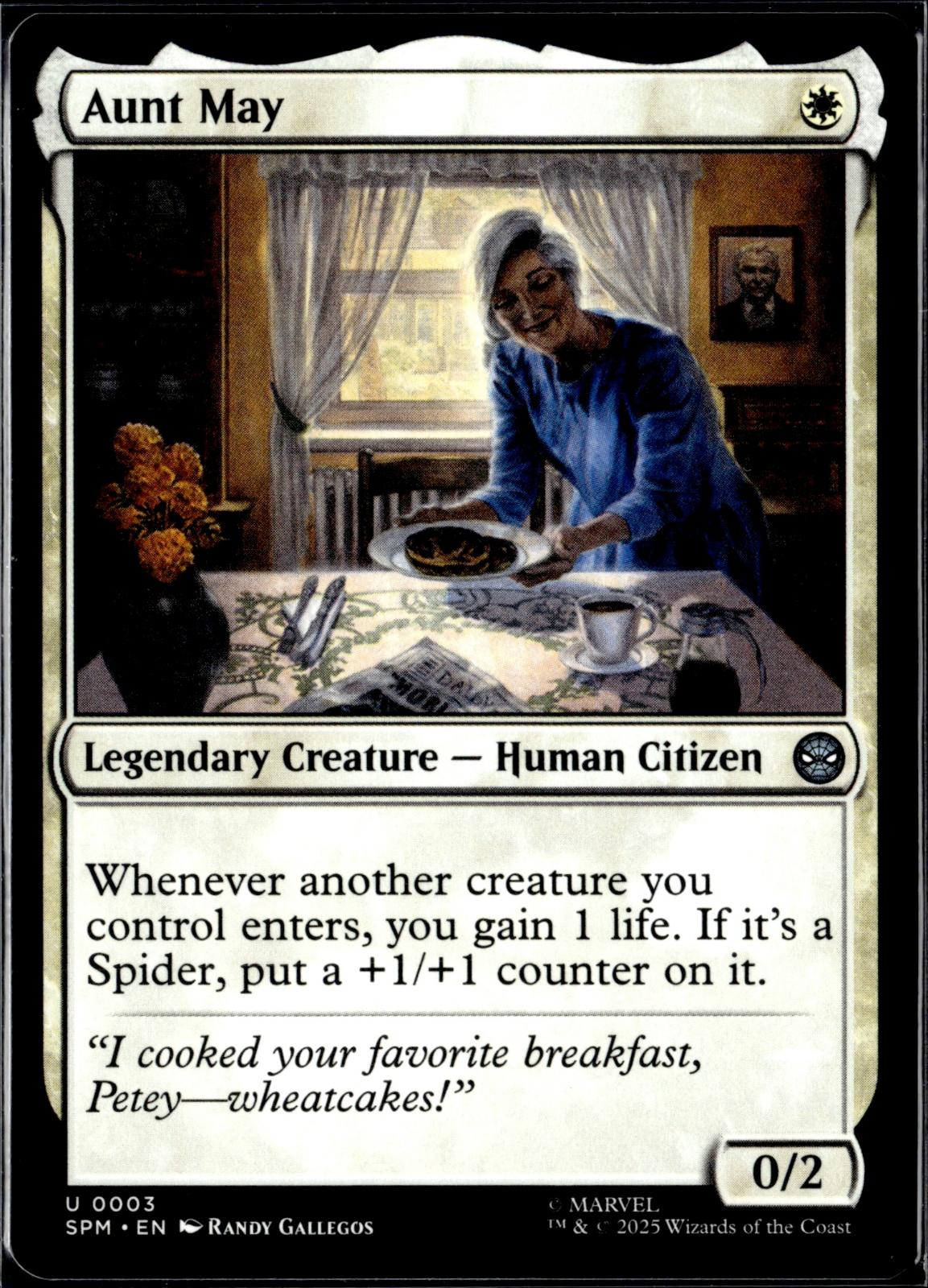 Aunt May 3 Uncommon Marvel's Spider-Man Magic: The Gathering Near Mint