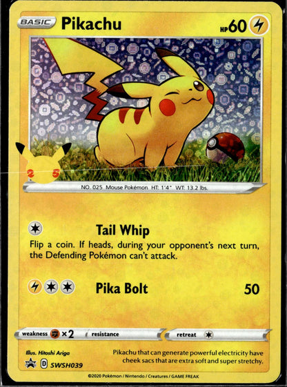 Pikachu SWSH039 Holo Promo Sword & Shield Promo Near Mint
