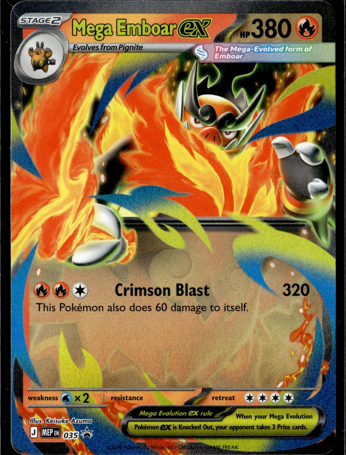 Mega Emboar ex 035 Holo Promo Jumbo Cards Pokemon Near Mint
