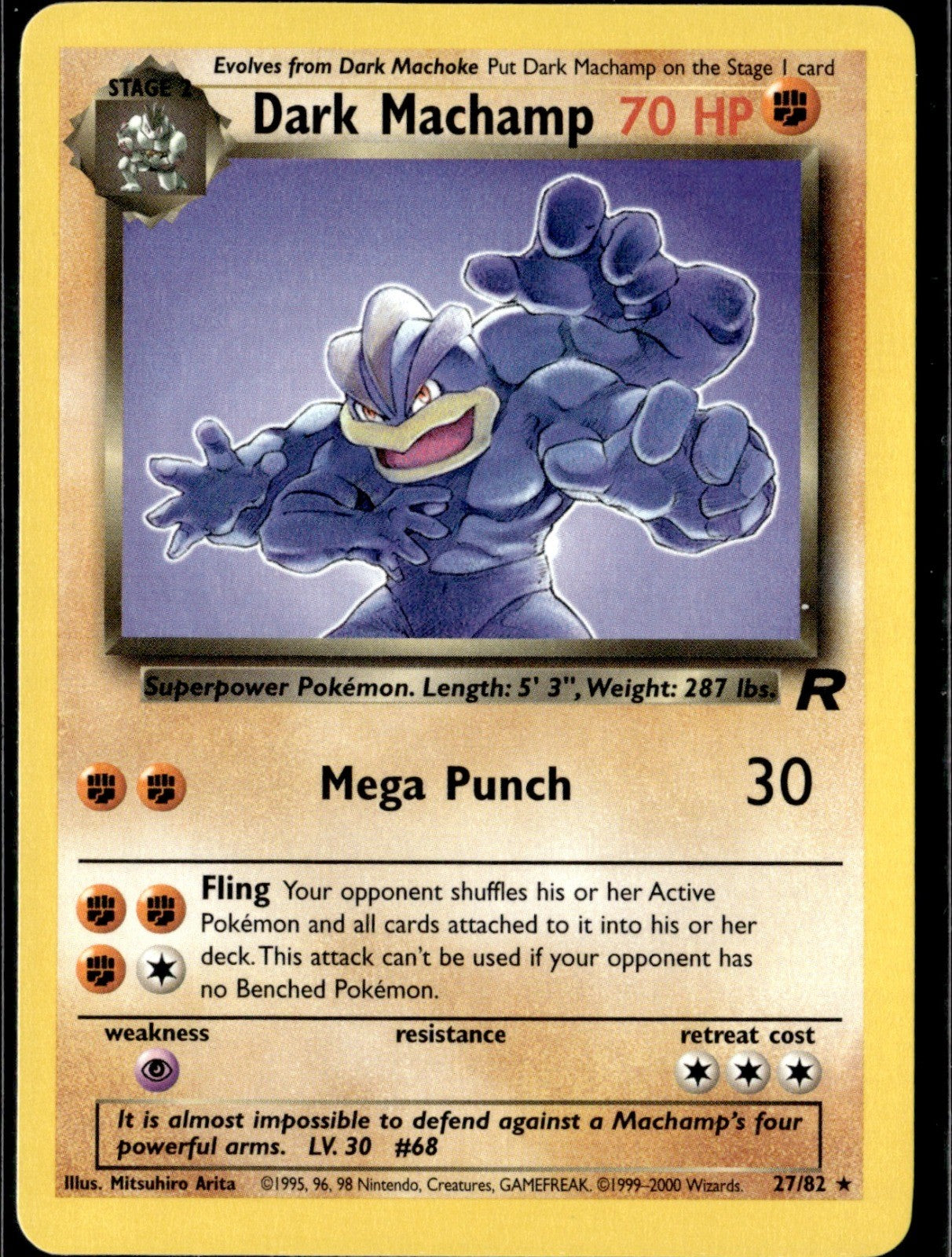 Dark Machamp (27) Unlimited Rare Team Rocket 27/82 NM