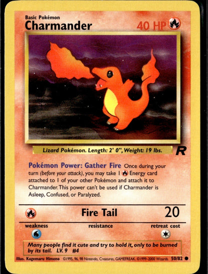 Charmander Unlimited Common Team Rocket 50/82 LP