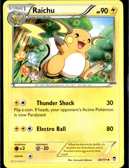 Raichu Uncommon XY - Furious Fists 28/111 LP