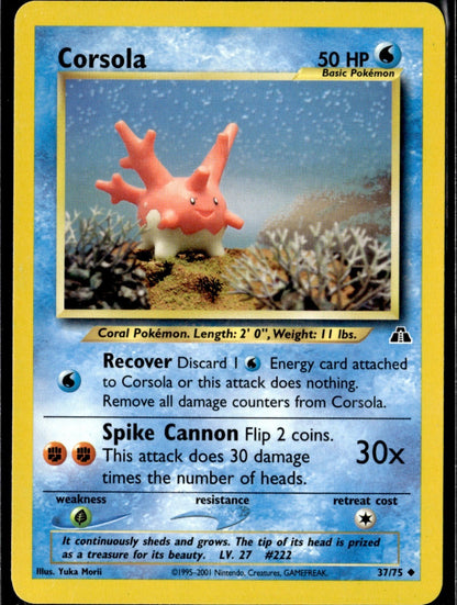 Corsola Unlimited Uncommon Neo Discovery 37/75 LP