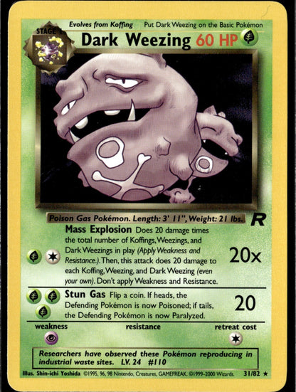 Dark Weezing (31) Unlimited Rare Team Rocket 31/82 NM