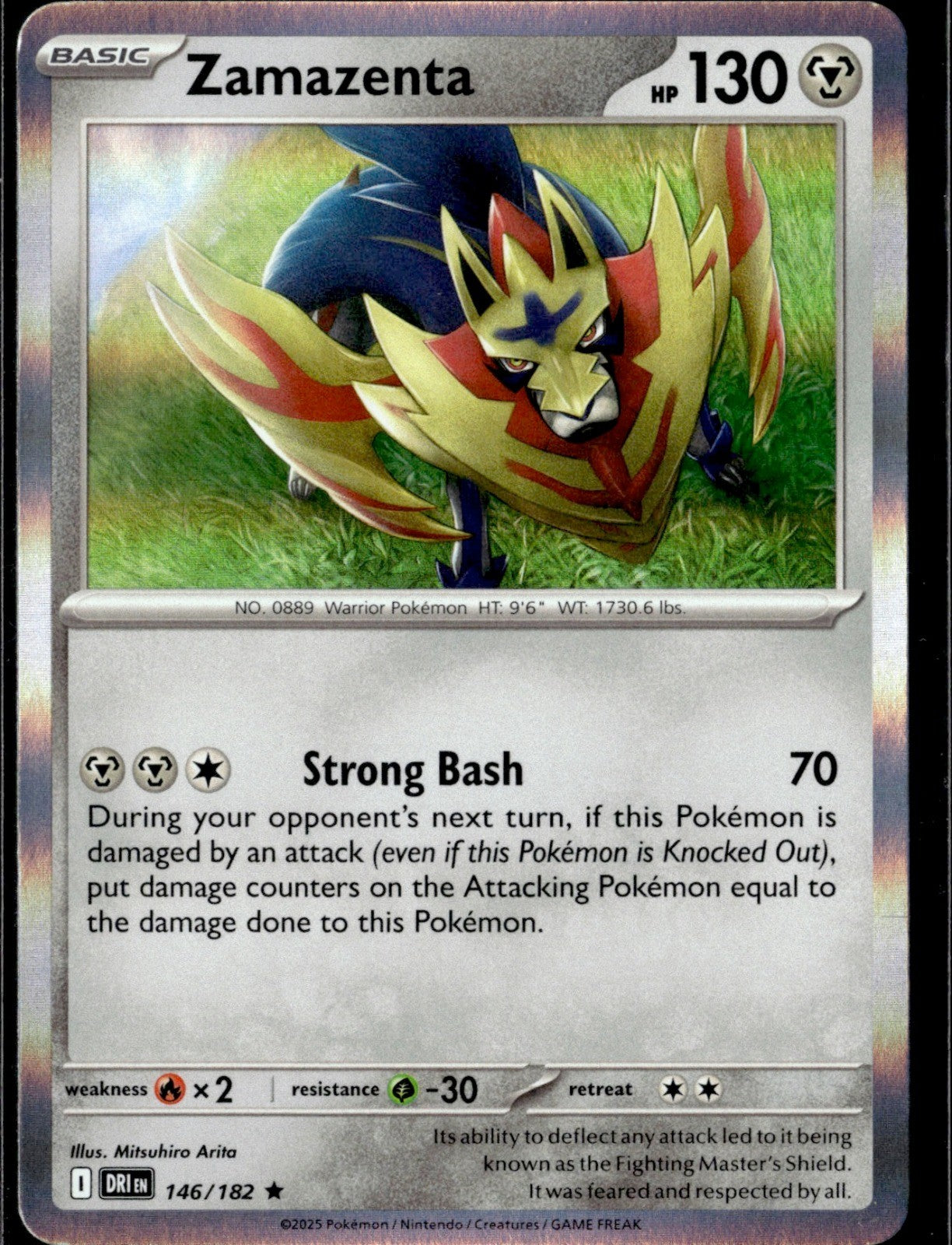 Zamazenta Holo Rare SV10: Destined Rivals 146/182 NM