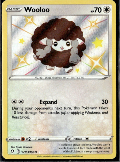 Wooloo Shiny Holo Rare Shining Fates: Shiny Vault SV103/SV122 NM