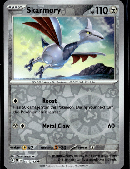 Skarmory Reverse Holo Common SV10: Destined Rivals 141/182 NM