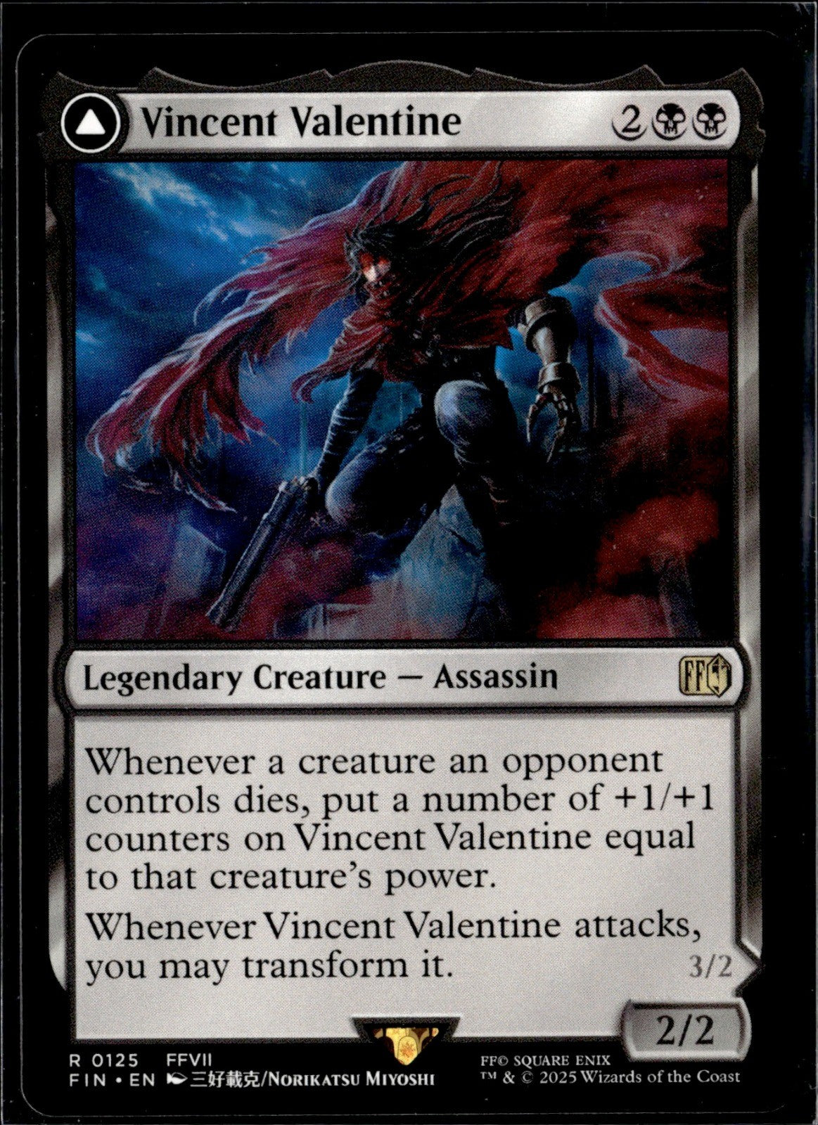 Vincent Valentine Foil R Prerelease Cards 125 NM