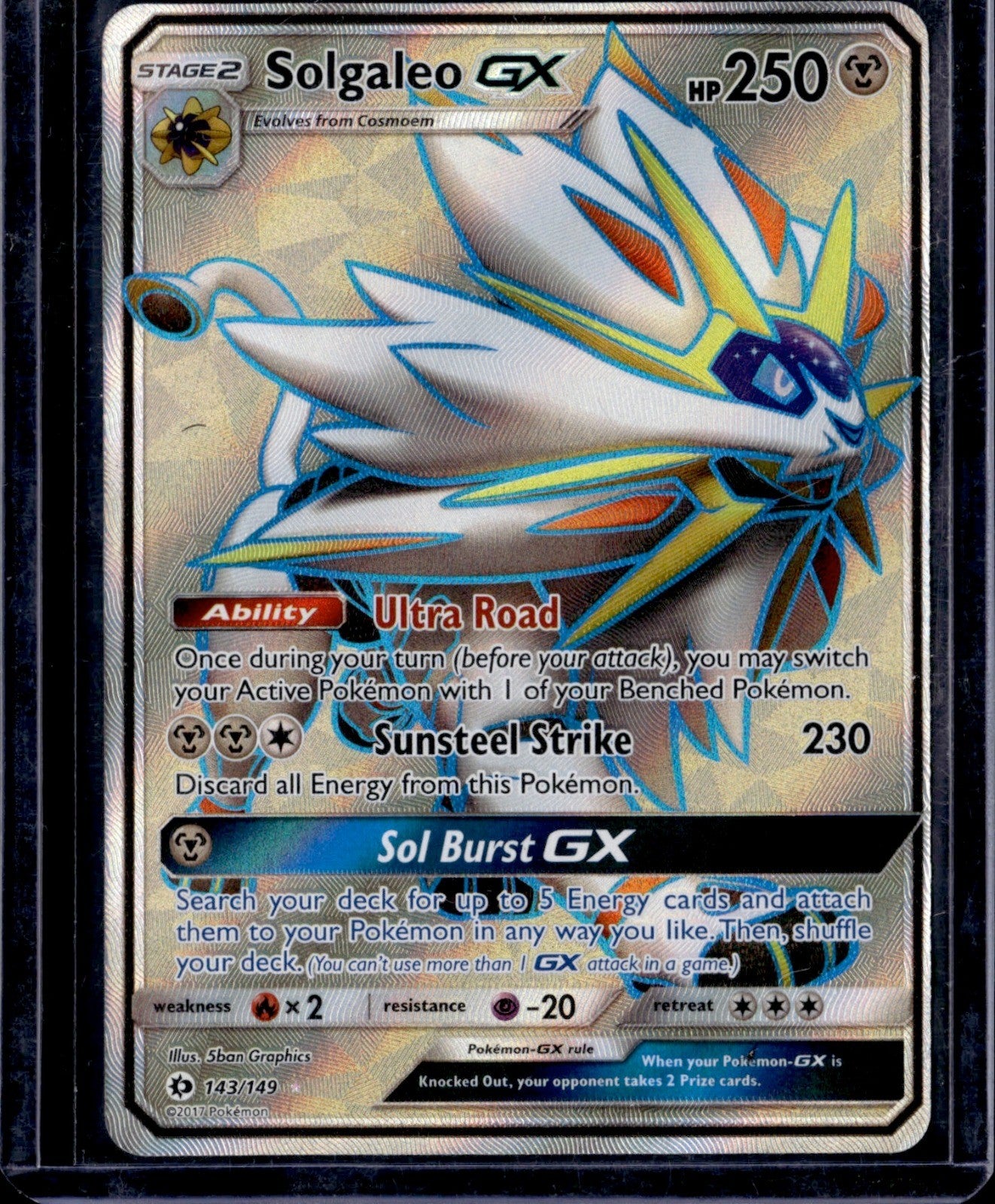Solgaleo GX (Full Art) Holo Ultra Rare SM Base Set 143/149 NM