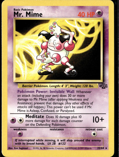 Mr. Mime (22) Unlimited Rare Jungle 22/64 NM