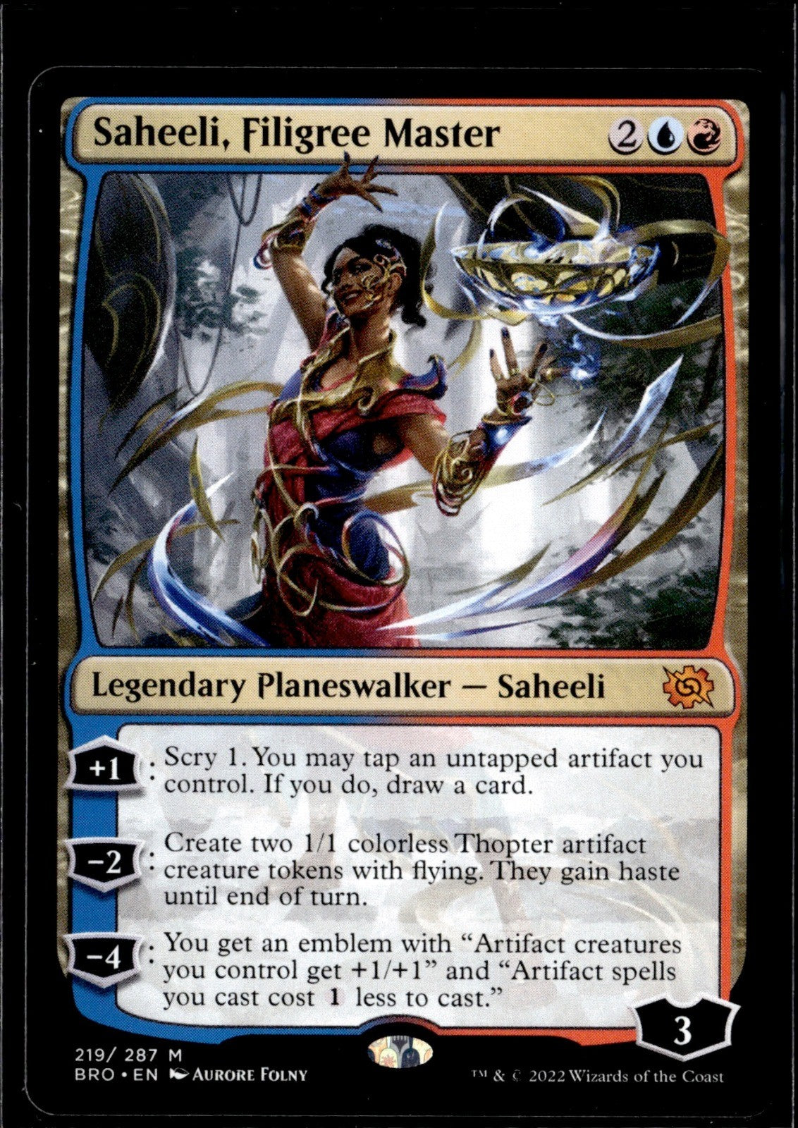 Saheeli, Filigree Master Foil M Prerelease Cards 219 NM