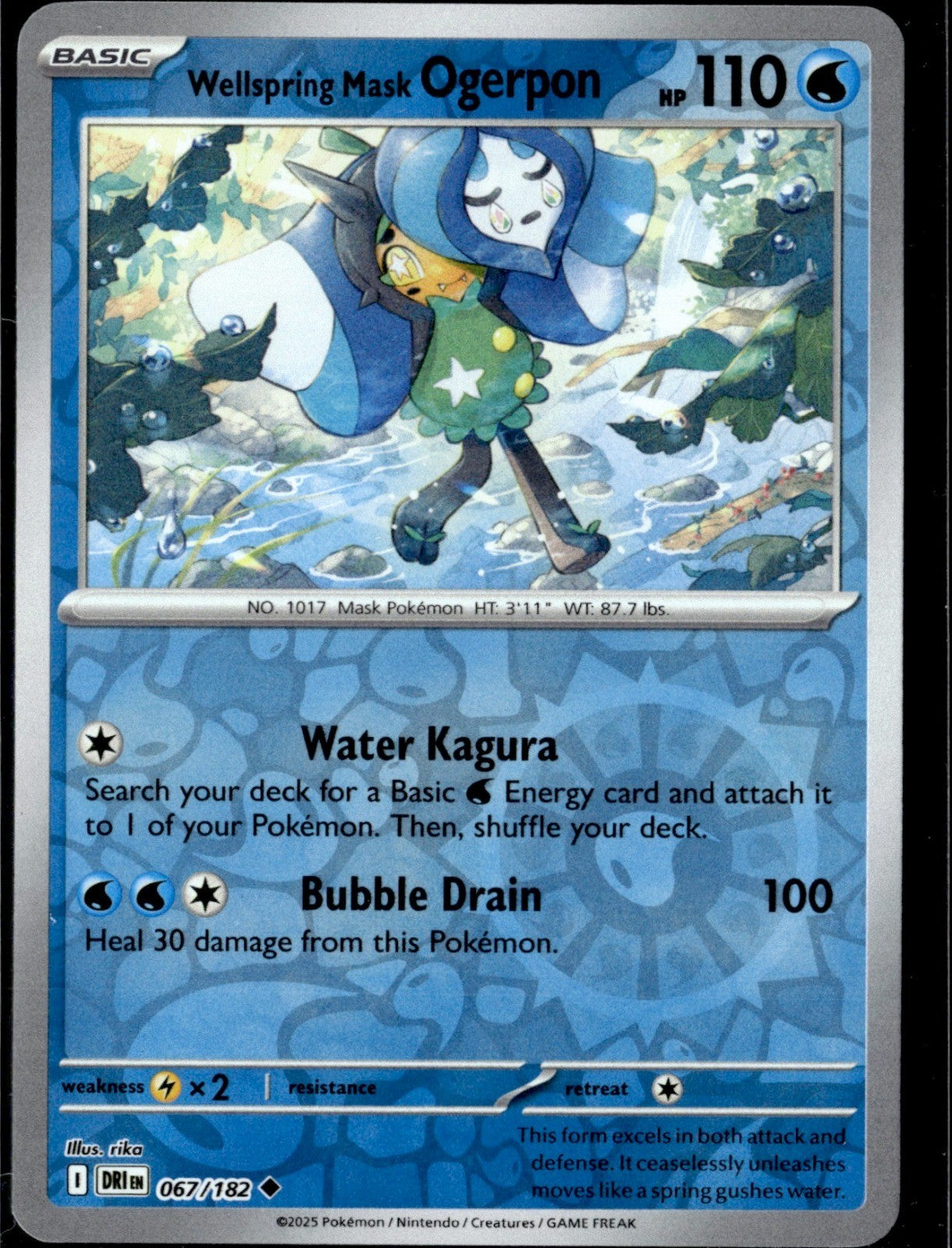 Wellspring Mask Ogerpon Reverse Holo Uncommon SV10: Destined Rivals 067/182 NM