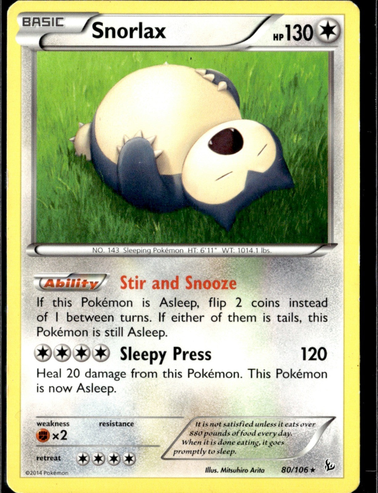 Snorlax Rare XY - Flashfire 80/106 LP