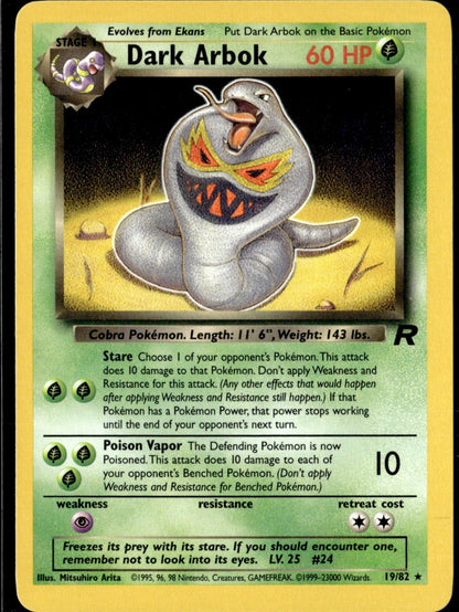 Dark Arbok (19) Unlimited Rare Team Rocket 19/82 NM