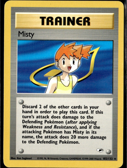 Misty (102) Unlimited Rare Gym Heroes 102/132 NM