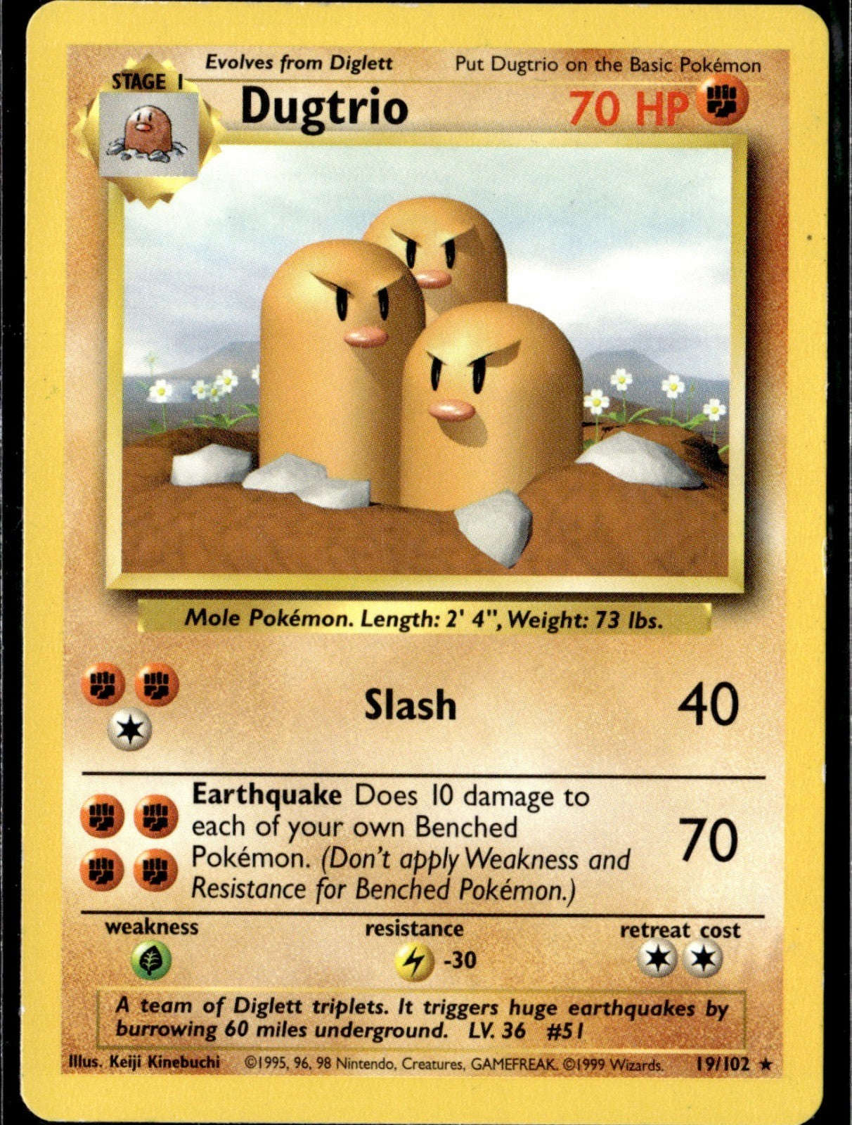 Dugtrio Rare Base Set 019/102 LP