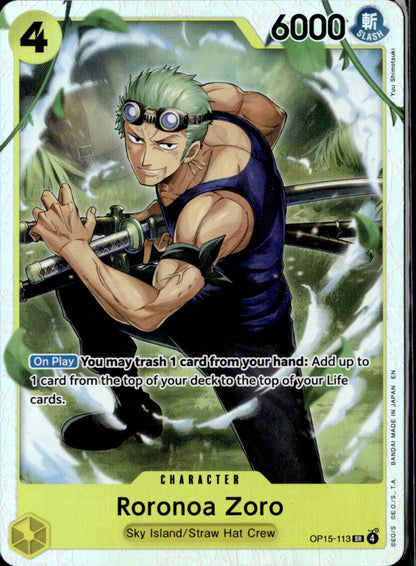 Roronoa Zoro () Foil SR Adventure on Kami's Island OP15-113 NM