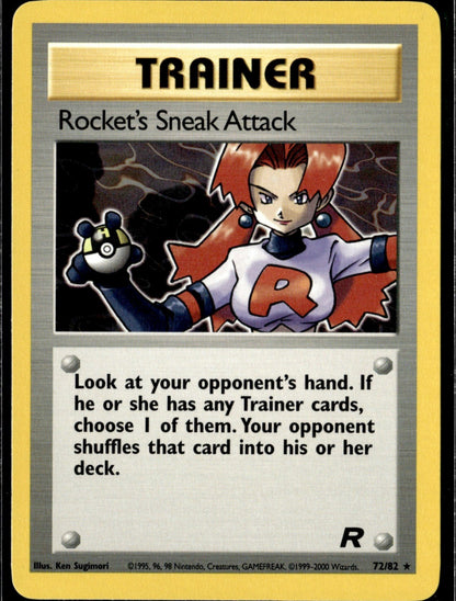 Rocket's Sneak Attack (72) Unlimited Rare Team Rocket 72/82 NM