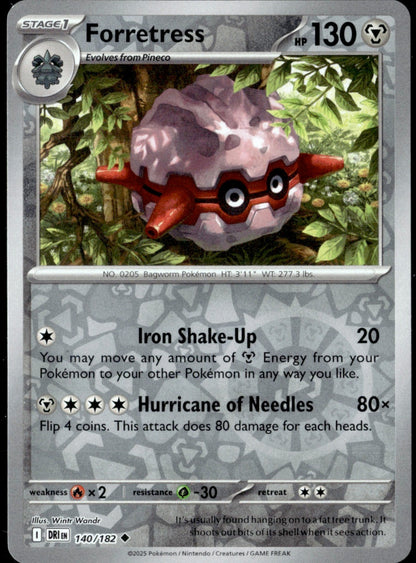 Forretress Reverse Holo Uncommon SV10: Destined Rivals 140/182 NM