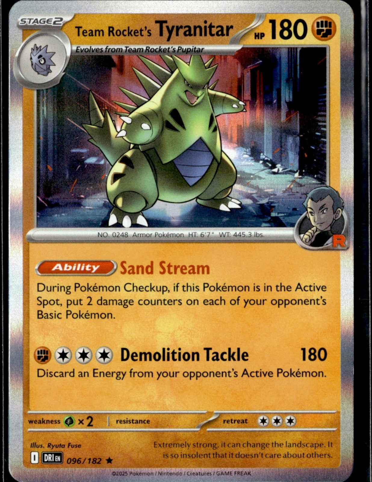 Team Rocket's Tyranitar Holo Rare SV10: Destined Rivals 096/182 NM
