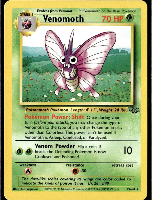 Venomoth (29) Unlimited Rare Jungle 29/64 NM