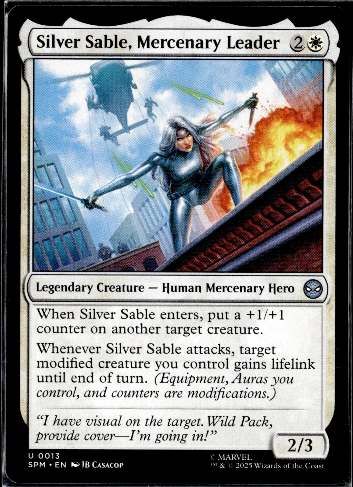 Silver Sable, Mercenary Leader 13 Marvel's Spider-Man Magic: The Gathering NM