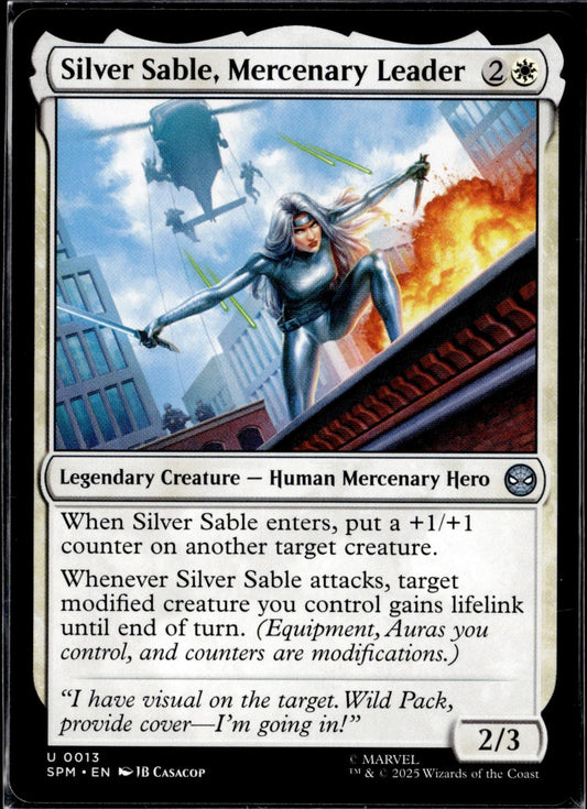 Silver Sable, Mercenary Leader 13 Marvel's Spider-Man Magic: The Gathering NM