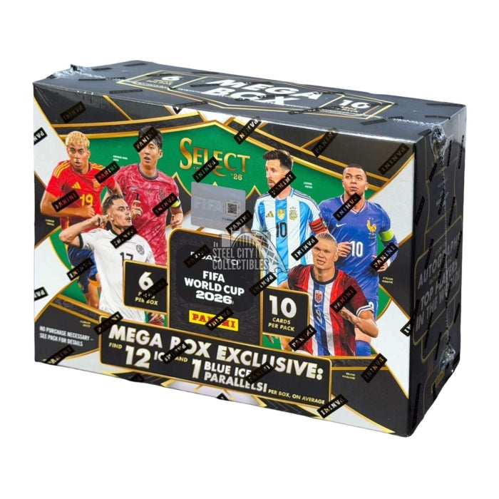 Factory Sealed Mega Box Panini Select Road to FIFA World Cup 2026 Soccer Cards