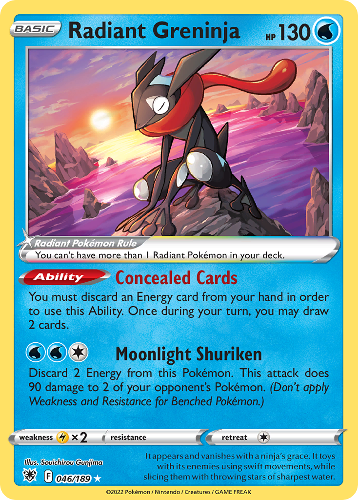 Radiant Greninja 046/189 Radiant Rare Astral Radiance Holo Lightly Played