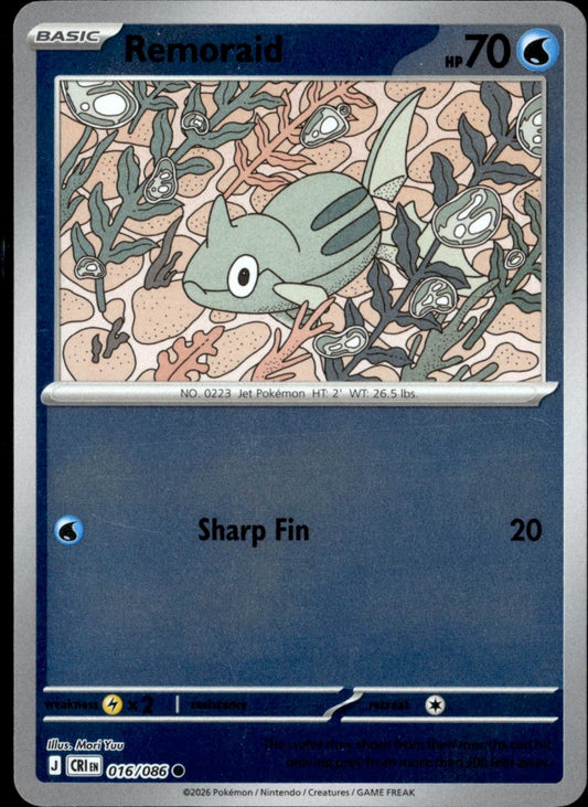 Remoraid 016/086 Common Chaos Rising Pokemon Reverse Holo Near Mint