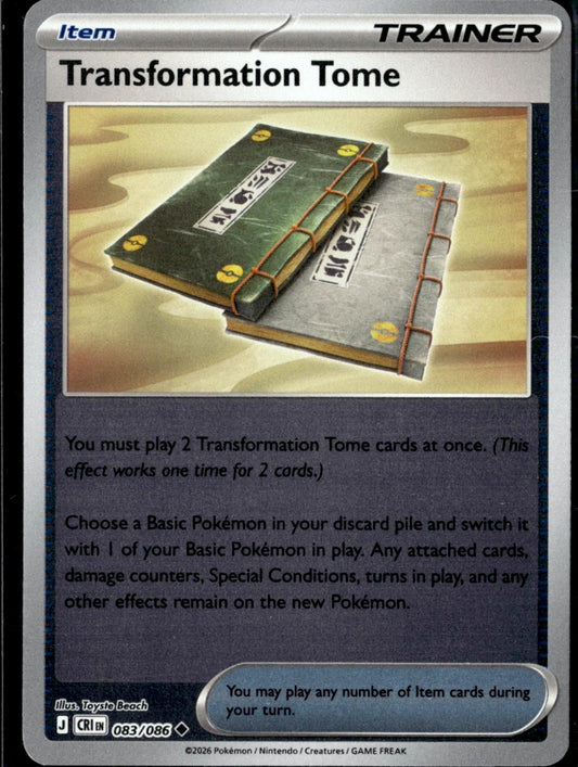 Transformation Tome 083/086 Uncommon Chaos Rising Pokemon Reverse Holo Near Mint