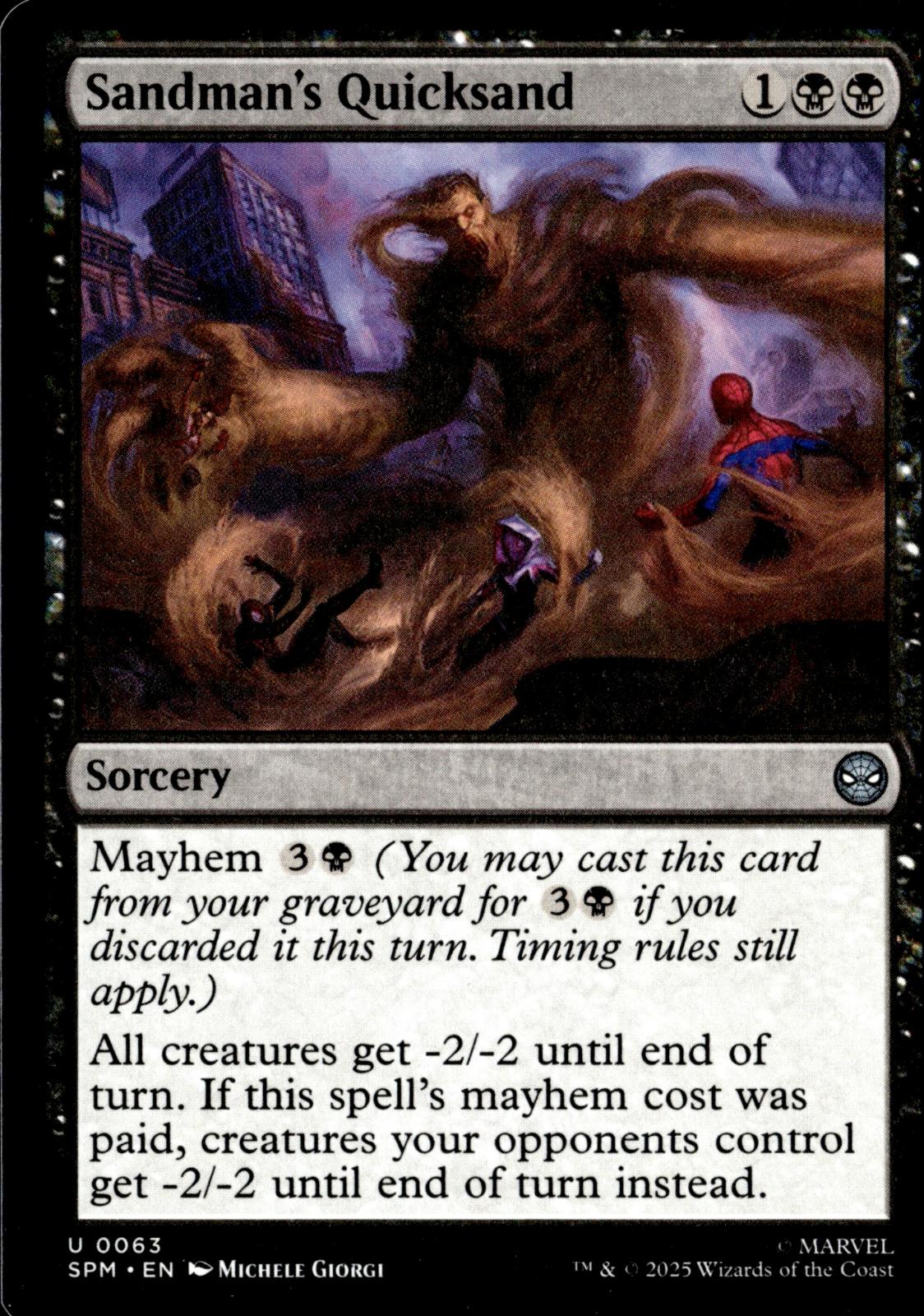 Sandman's Quicksand 63 Uncommon Marvel's Spider-Man Magic: The Gathering NM