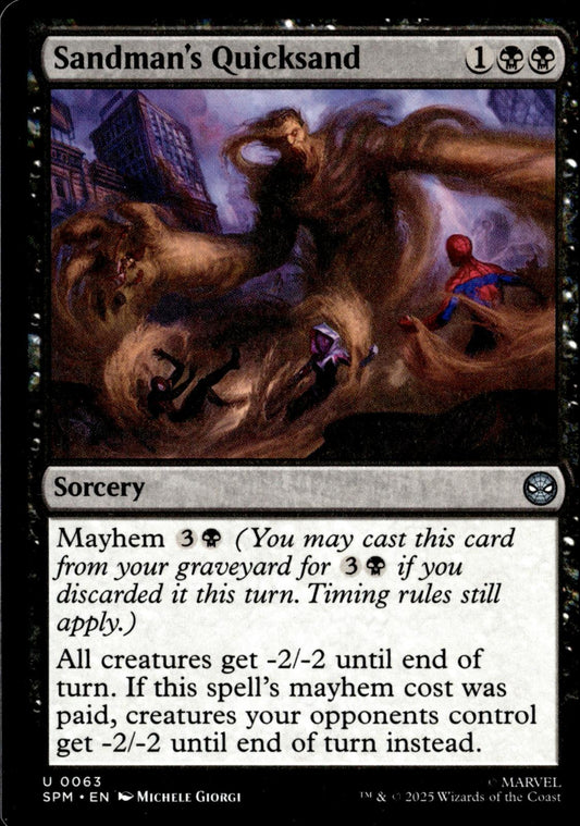 Sandman's Quicksand 63 Uncommon Marvel's Spider-Man Magic: The Gathering NM