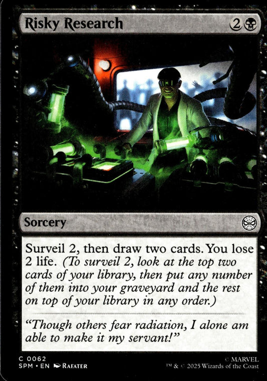 Risky Research 62 Common Marvel's Spider-Man Magic: The Gathering Near Mint